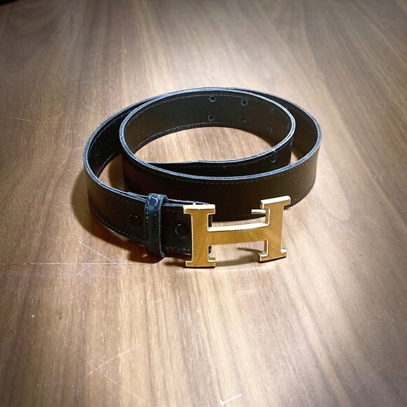 Rare Hermés Double-Claw Black Leather Belt 34" - Picture 2 of 9